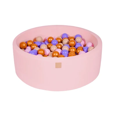 Afbeelding van Katoenen Ballenbak in Licht Roze Kleur Ballenbakje België Goud/Beige/Pastel Roze/Lila
