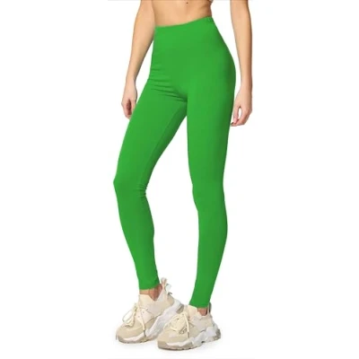 Afbeelding van Merry Style MS MS10 198 LE Dames Leggings Sport Vrijetijdsbroek Lang Katoen Sporbroek Yogabroek Groen XS