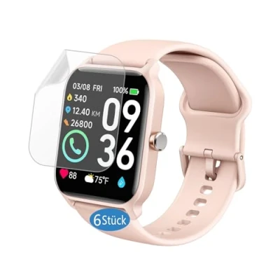 Afbeelding van Frgnie Beschermfolie compatibel met Gydom IDW19/IDW13/IDW15 smartwatch (6 stuks) flexibele TPU displaybeschermfolie, TOOBUR/Woneligo/Fitpolo/Loddery/Gardien 1,8 inch
