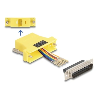 Afbeelding van Delock D Sub 25 Pin Stecker zu RJ45 Buchse Montagesatz gelb HQ produ