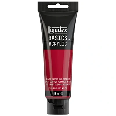 Afbeelding van Liquitex Basics 8870012 Monopigmenteerde acrylverf, kunstenaarspigmenten, lichtecht, gemiddelde viscositeit, achivkwaliteit, zijdeglanzende afwerking, 118ml Alizarin Crimson Hue