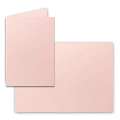 Afbeelding van 25 x vouwkaarten DIN A6 in roze blanco dubbele kaarten 220 g/m²