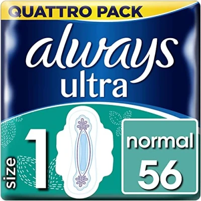 Afbeelding van Always Ultra Normal Plus maandverband met vleugels 4x14 portie (56 stuks)