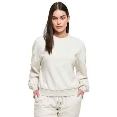 Afbeelding van Urban Classics Melange Crewneck Sweater, Dames, Maat: 4XL, Lightgrey