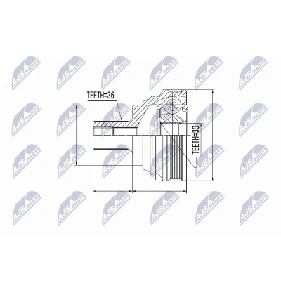 Afbeelding van Homokineet reparatie set, aandrijfas NTY NPZ VW 030