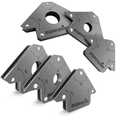 Afbeelding van Poppstar Lasmagneet Set (Hoeken 45, 90, 135) 2x Magnetische Lashoek Klein, Magneethoek Middelgroot, Pijlvormige Groot