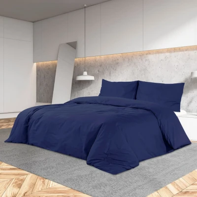 Afbeelding van vidaXL Dekbedovertrekset 135x200 cm microvezel marineblauw