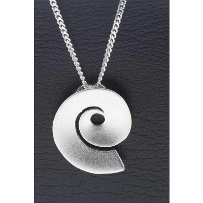 Afbeelding van Zilveren Slakkenhuis mat ketting hanger