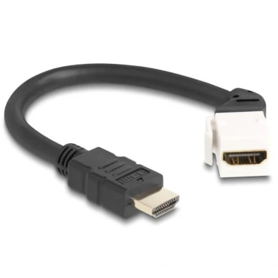 Afbeelding van Delock Keystone Modul Kabel HDMI Stecker zu Buchse 45 gewinkelt 8K 60
