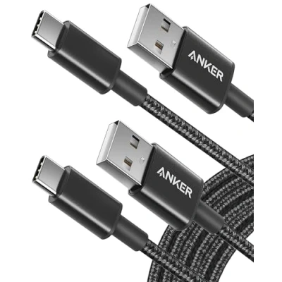 Afbeelding van Anker USB C oplaadkabel, 2 pack 3 m naar kabel, A gevlochten telefoonoplaadkabel voor iPhone 15 (standaard opladen), Samsung S22/S21, Huawei, Pixel, iPad, Switch en meer