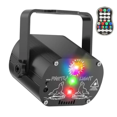 Afbeelding van Draadloze discobol, partylicht, 4500 mAh batterij, muziekgestuurd, discolicht, feestlicht, 60 verschillende patronen, stroboscoopeffect, feestlicht met afstandsbediening en 2 m USB voor familie
