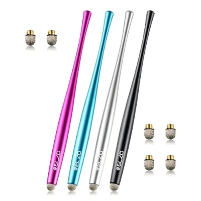Afbeelding van ELZO Stylus Pen 4 Stuks Universal Touch 100% Compatibel met alle tablets Touchscreen iPhone iPad Samsung Surface Huawei Chromebook, Zwart, Zilver, Lichtblauw&amp;Roosrood