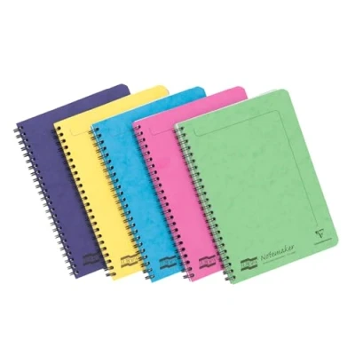 Afbeelding van Clairefontaine 3155Z Set van Notemakers Europa 10 Spiraalschriften 14,8x21cm 120 gelijnd Uitscheurbare pagina&#039;s 70g papier Glanzende karton kaft Willekeurige kleuren