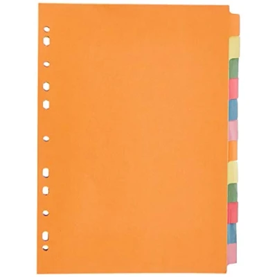 Afbeelding van 5 Star 330925 Office Onderwerp Verdelers Multipunched Manilla Card 12 delig A4 geassorteerd Roze