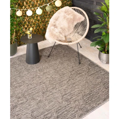 Afbeelding van Buitenkleed Trellis Retreat Grijs 140x200 Cm