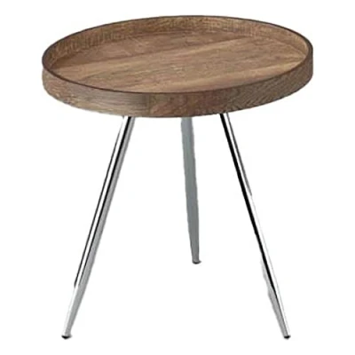 Afbeelding van Bijzettafel DKD Home Decor 45,8 x 47,5 cm Zilverkleurig Staal Donkerbruin Hout MDF
