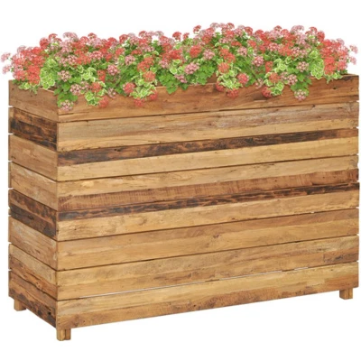 Afbeelding van Plantenbak verhoogd 100x40x72 cm massief teakhout