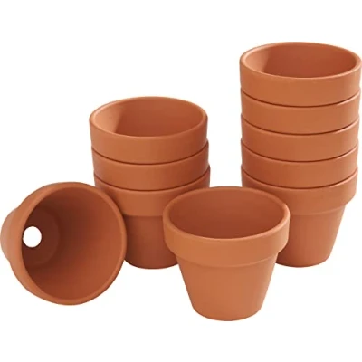 Afbeelding van VBS Terracotta Bloempot, aardewerk, plantenpotten, overpotten, verschillende maten, binnendiameter 5 cm, 10 stuks.