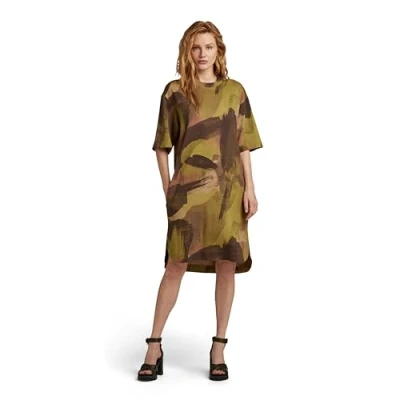 Afbeelding van G STAR RAW Dames Boxy U Tee ao s wmn casual jurk, meerkleurig (Safari Watercolor Camo D22841 c338 d940), M, M