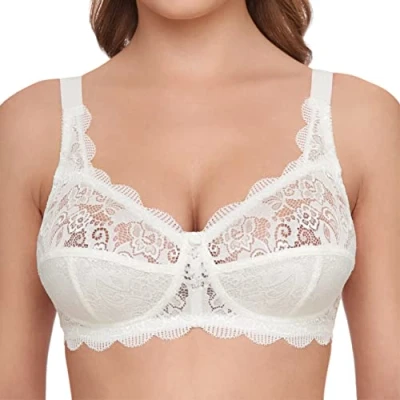 Afbeelding van SUSA Latina, beha voor dames, zonder beugel, met genaaide cups en in lengte verstelbare bandjes, ideale grip, haaksluiting, ivoor (champagne 002), 75E