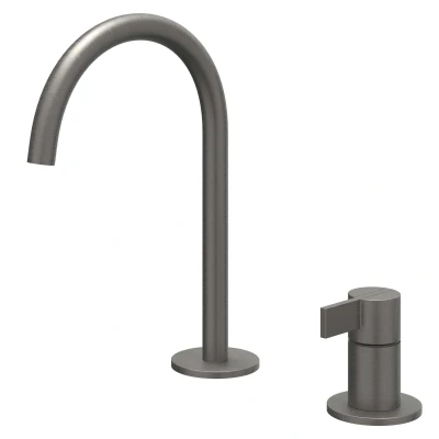 Afbeelding van IVY Pact wastafelkraan 2 gats Geborsteld Metal Black PVD