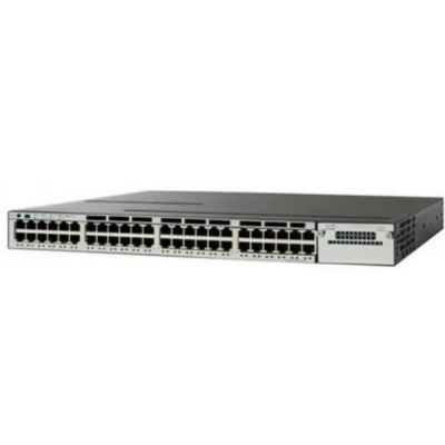 Afbeelding van Cisco Catalyst WS C3850 48F E netwerk switch Managed L3 Gigabit Ethernet (10/100/1000) Power over (PoE) Zwart, Grijs