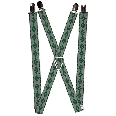 Afbeelding van Buckle Down Unisex Bretels Joker Diamonds Grijs/groen, Meerkleurig, One Size