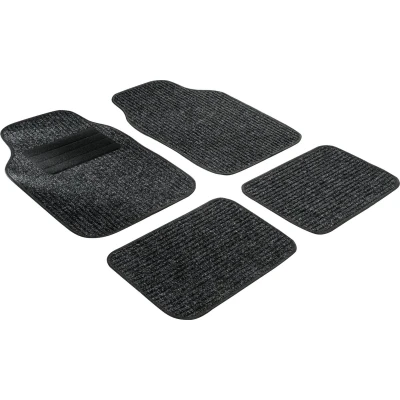 Afbeelding van Tapijt rib, universele vloermatten naaldvilt vierdelige auto mat set zwart 14805 0