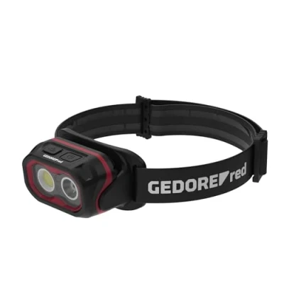 Afbeelding van Gedore Rode led hoofdlamp, oplaadbaar met Li ion accu, 800 lumen, focusbaar en traploos dimbaar, tot 69 meter lichtbereik, rood licht, IPX6 beschermd, outdoor R95500082