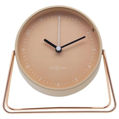 Afbeelding van Wekker Nextime Berlin Table 14x13 cm roze metaal