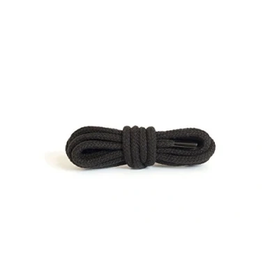 Afbeelding van Kaps Ronde Dikke Veters, 5 6 mm diameter, duurzame 100% katoenen veters voor casual schoenen, gemaakt in Europa, 1 paar, vele kleuren en lengtes (150 cm 60 inch 7 tot 10 oogparen / 91 zwart)