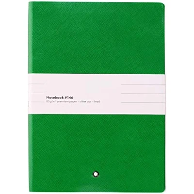 Afbeelding van Montblanc notitieboek 116518 Fijn briefpapier #146 groen elegant met zachte omslag gelinieerd lederen band A5