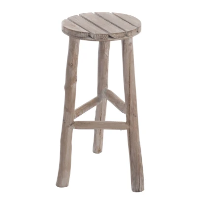 Afbeelding van J Line Kruk Rond Hout White Wash M Majorr