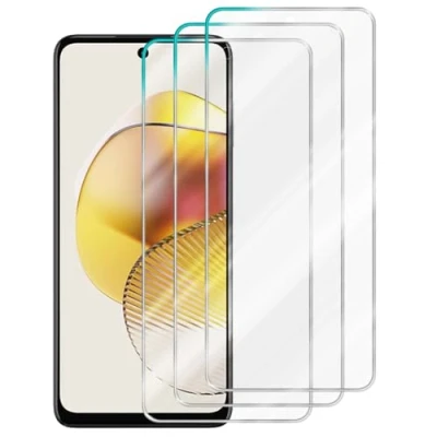 Afbeelding van Cadorabo 3x Screenprotector geschikt voor Motorola Moto G73 Beschermende Pantser Film in Getemperd (Tempered) Display beschermend glas 9H hardheid met 3D Touch