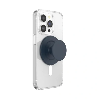 Afbeelding van PopSockets Ronde telefoongreep compatibel met MagSafe, inclusief adapterring, telefoonhouder, draadloos opladen marineblauw