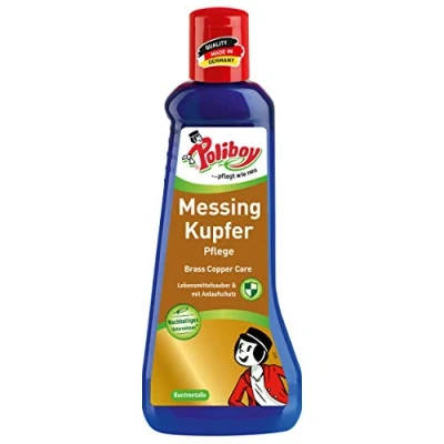 Afbeelding van Poliboy Verzorging van messing koper, glanspolitoer tegen aanslagpunten, messingreinigingsmiddel met carnaubawas, 1 x 200 ml, Made in Germany