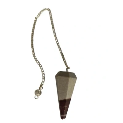Afbeelding van Natuursteen, parelmoerjaspis, kristallen slinger, zeshoekig, vintage, voor radiesthesie, chakra, reiki, waarzeggerij, meditatie (parelmoer jaspis)
