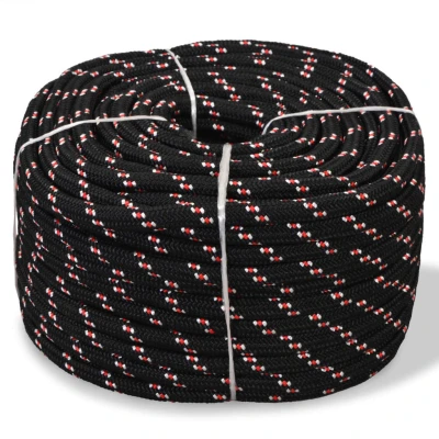 Afbeelding van Boot touw 6 mm 100 m polypropyleen zwart
