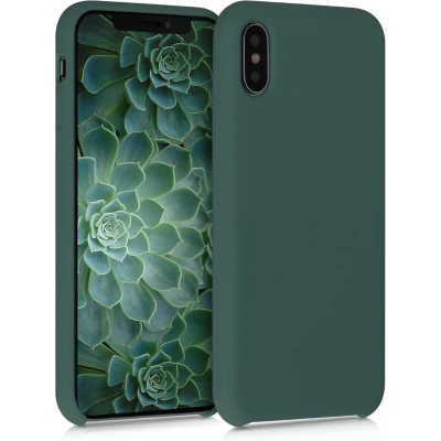 Afbeelding van kwmobile telefoonhoesje geschikt voor Apple iPhone X Hoesje met siliconen coating Smartphone case in blauwgroen