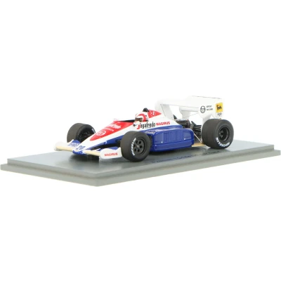 Afbeelding van het 1:43 Diecast model van De Toleman TG184 # 20 USA GP 1984. bestuurder was J. Cecotto. fabrikant schaalmodel is Spark.Dit alleen online beschikbaar.