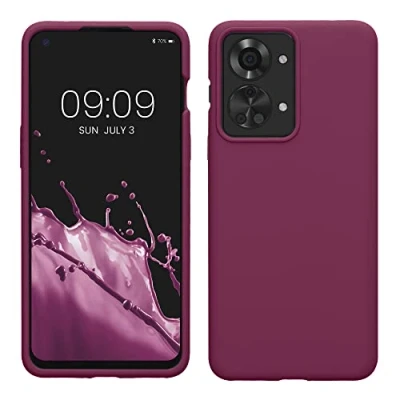 Afbeelding van kwmobile telefoonhoesje compatibel met OnePlus Nord 2T 5G hoesje Zachte case voor smartphone Back cover in bordeaux violet