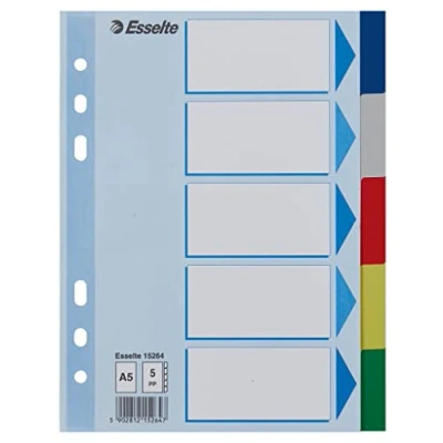 Afbeelding van Esselte Leitz tabbladen PP, A4, meerkleurig 5 multicolor