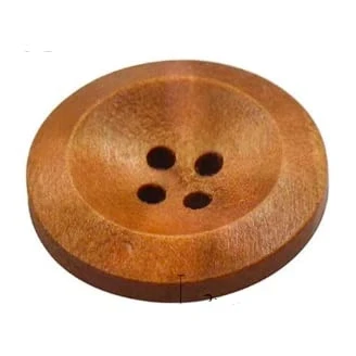 Afbeelding van 15 edele houten knopen 25 mm bruin 4 gaats ronde knoop om op te naaien donkerbruin knop ambachtelijke decoratieve jasknoppen scrapbooking