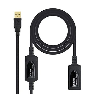 Afbeelding van Verlengkabel USB NANOCABLE 10.01.0212 10 m Zwart