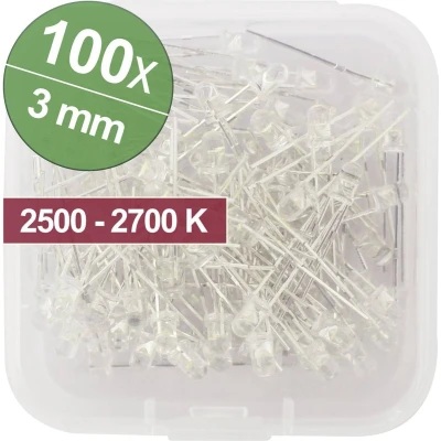 Afbeelding van Quadrios LED assortiment Warm wit 3 mm 20 mA 3.0 V