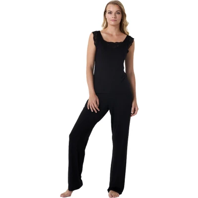 Afbeelding van Feyza Dames Pyjama Set, Korte Mouwen, Zwart XL