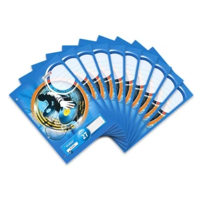 Afbeelding van Landre 100050454 Schoolblok, 10 delige set, A4, 50 vellen, gelinieerd met dolpelrand, 70 g/m², geperforeerd, kopgelijmd, notitieblok, schrijfblok, papierblok