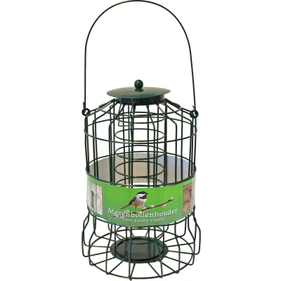 Afbeelding van Metalen mezenbollenhouder voor kleine vogels groen 17x24 cm