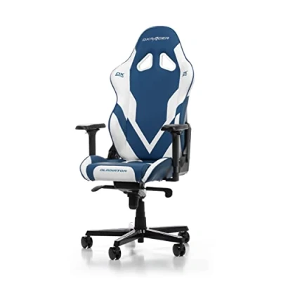Afbeelding van DXRacer (Het Origineel) Gladiator G001 Gamingstoel, Kunstleer, Blauw Wit, Tot 200 cm