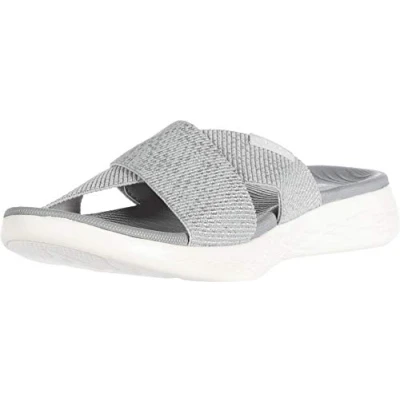 Afbeelding van Skechers On The go 600 Glistening Damessandalen, Zilver Textiel, 42 EU